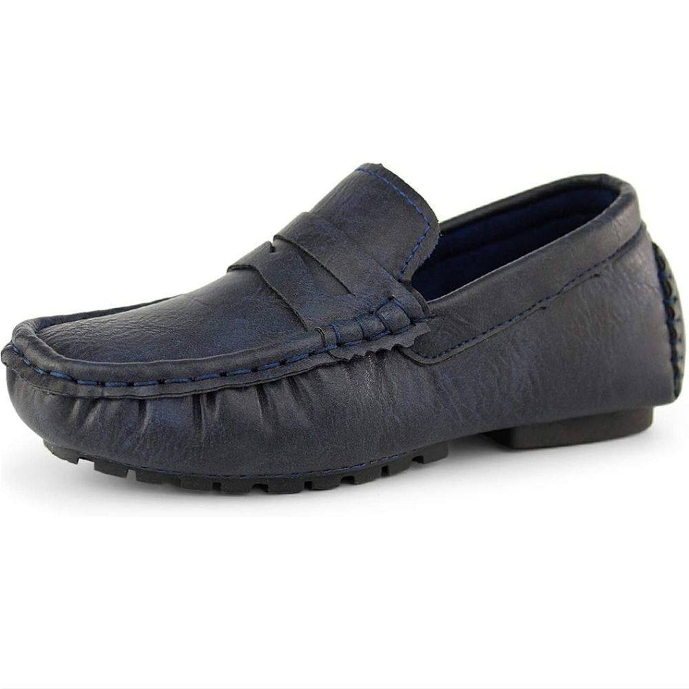 NIB Hawkwell Kids Casual Penny Loafer Moccasin Dress Driveing Shoes NAVY